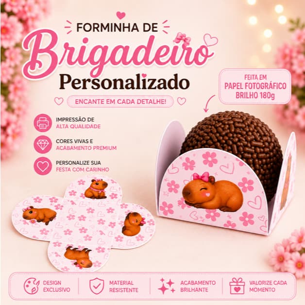 Forminha de Doces Capivara Personalizada no Tema /Lembrancinha de Festa /Aniversário