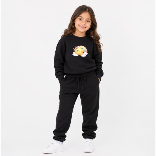 Conjunto Moletom Premium Várias Cores Infantil Estampa Estrela Arcoíris Nuvens Fofo Colorida
