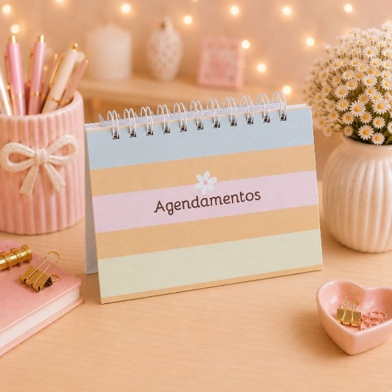 Mini Agenda Agendamento Personalizada com Nome 100 folhas