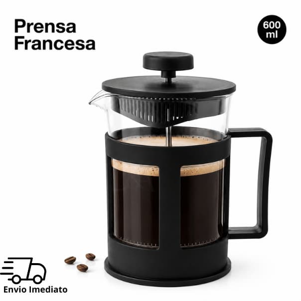 Cafeteira Prensa Francesa Vidro 600ML Praticidade Café Chá Leite Cremoso Filtro Removível