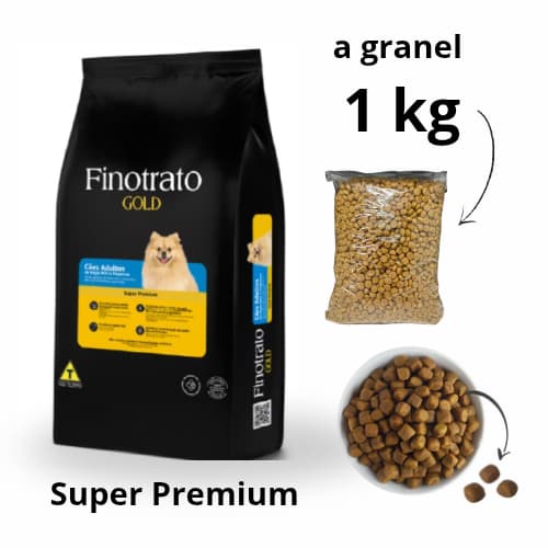 Ração Finotrato Gold Super Premium para Cães Adultos Raças Mini e Pequenas - a granel 1kg