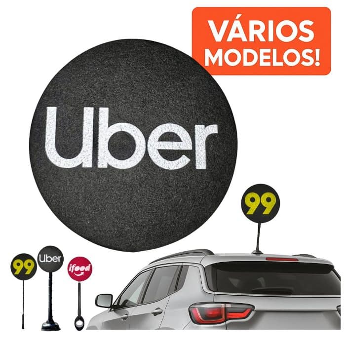 Ponteira Enfeite de Antena Aplicativos - Uber - 99 - Ifood - Carro e Moto