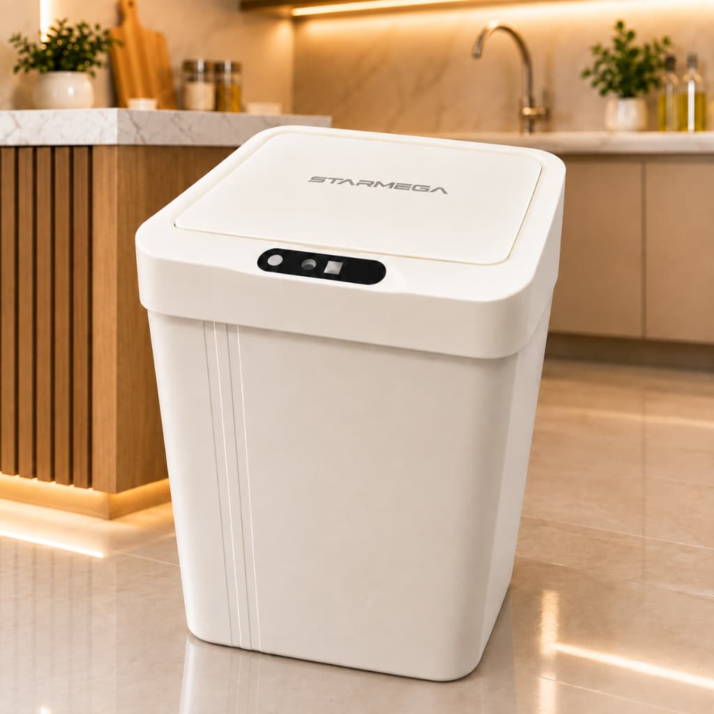 Lixeira Inteligente Automática 13L com Sensor de Movimento Tampa Sem Contato