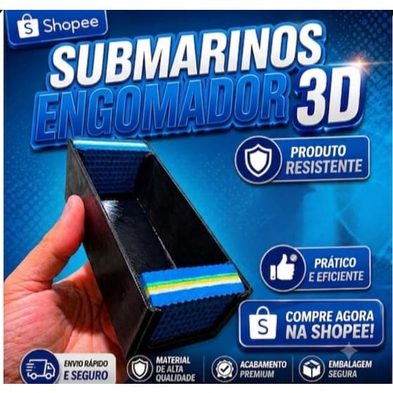 Submarino 3D para engomar linha De Pipa Cor Aleatória