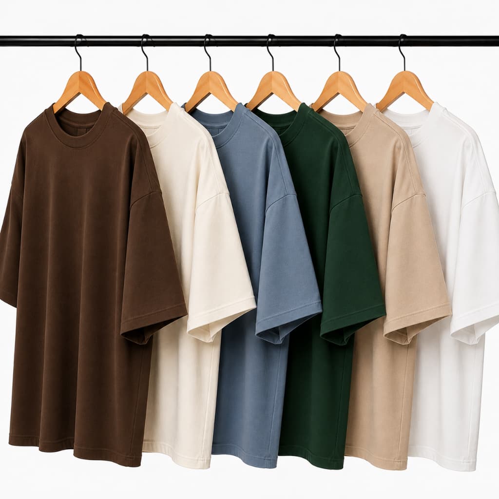 Kit 6 Camiseta Oversized Básica Streetwear Masculina