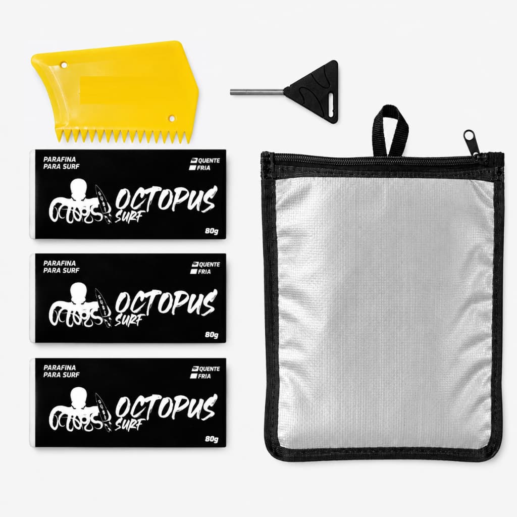 3 Parafinas Surf Wax + Chave + Estojo + Raspador