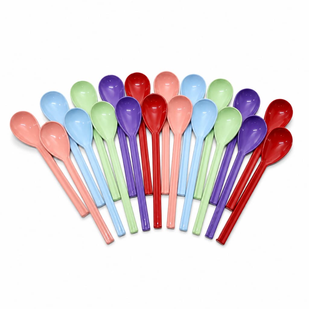 Kit Colher para Merenda Cor Aleatória 20 peças Plástico