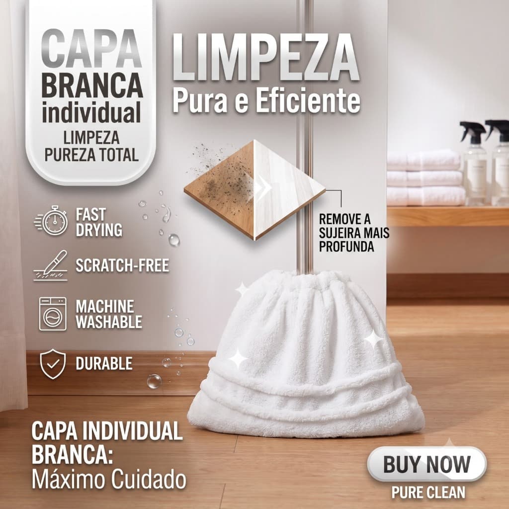 Capa Para Vassoura E Rodo Em Microfibra Reutilizável Absorvente Limpeza Prática - Envio Imediato