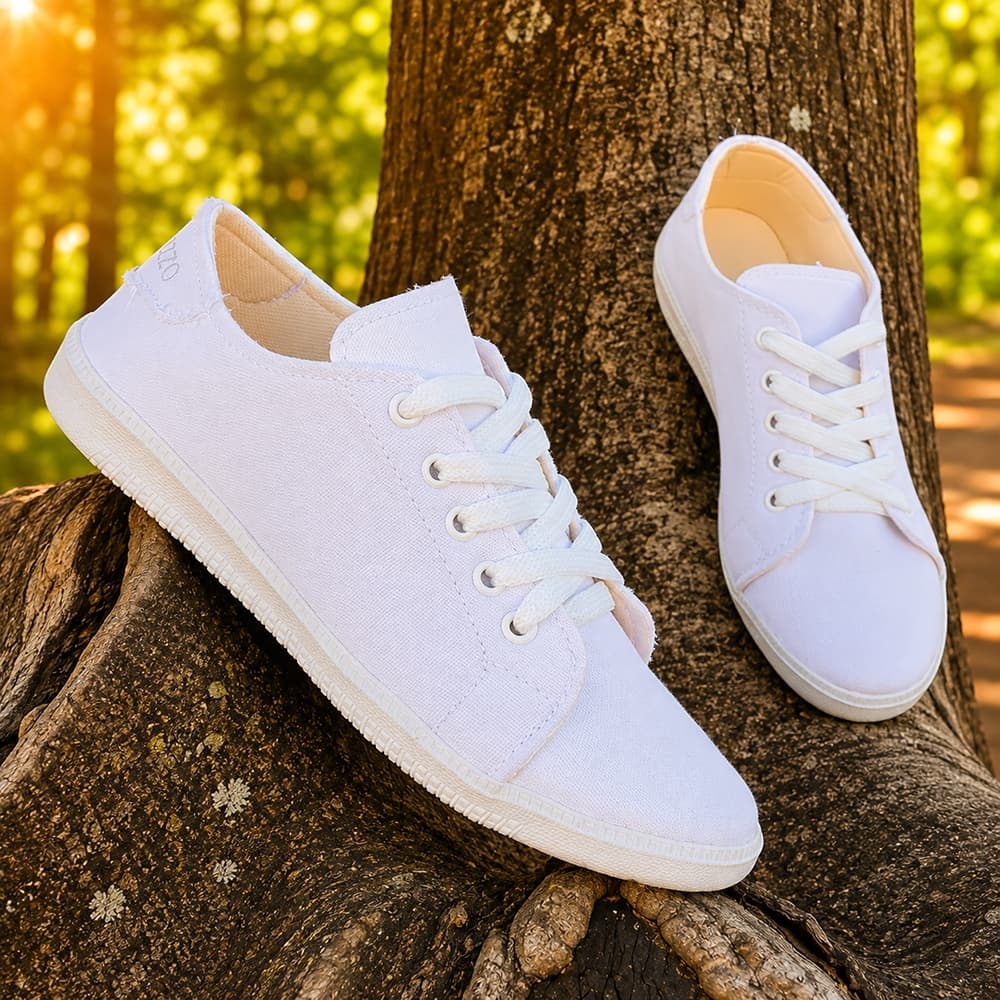 tenis branco feminino casual despojada jeans lona leve macio e confortavel