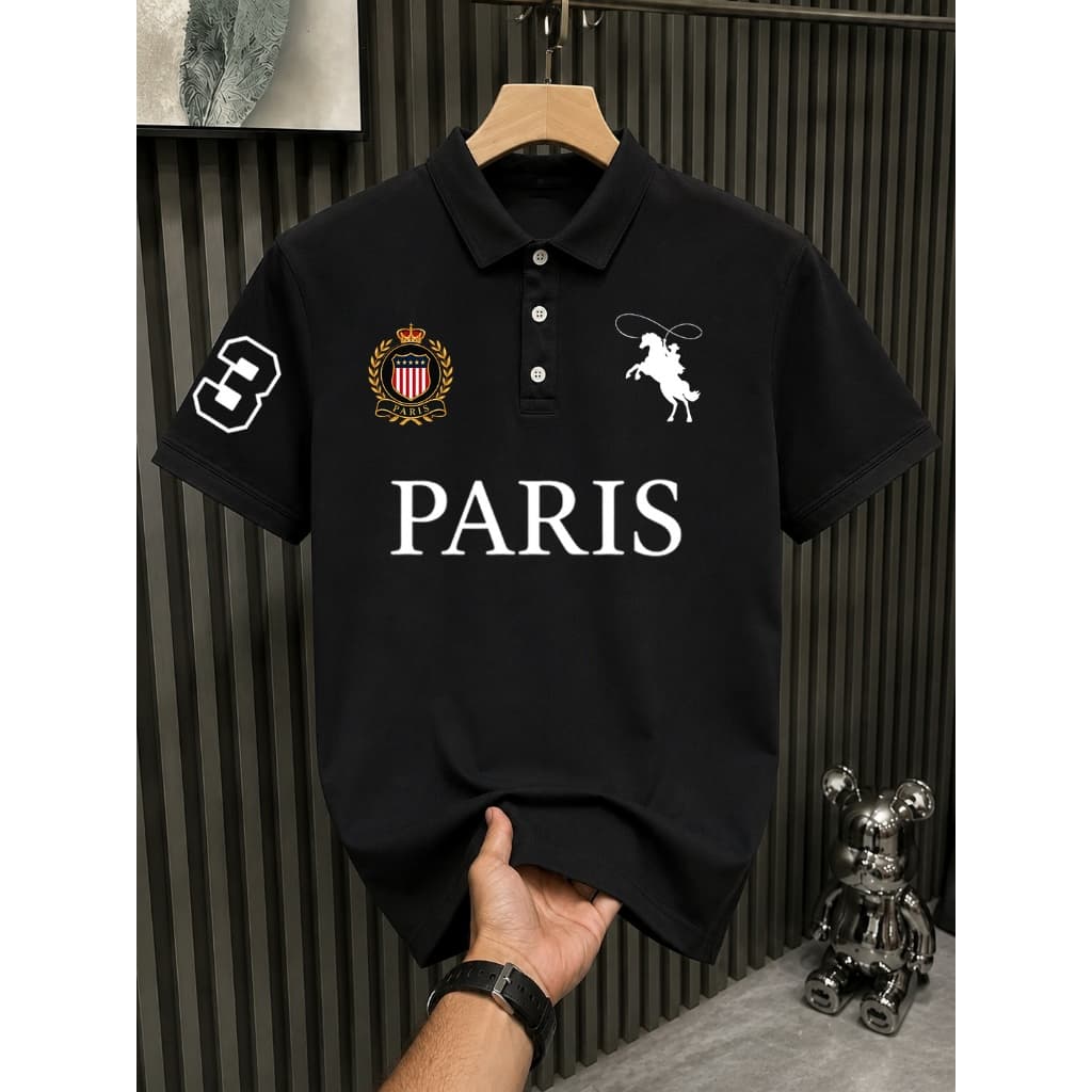 Camisa Polo Paris Malha Piquet Unissex Malha Piquet De Qualidade