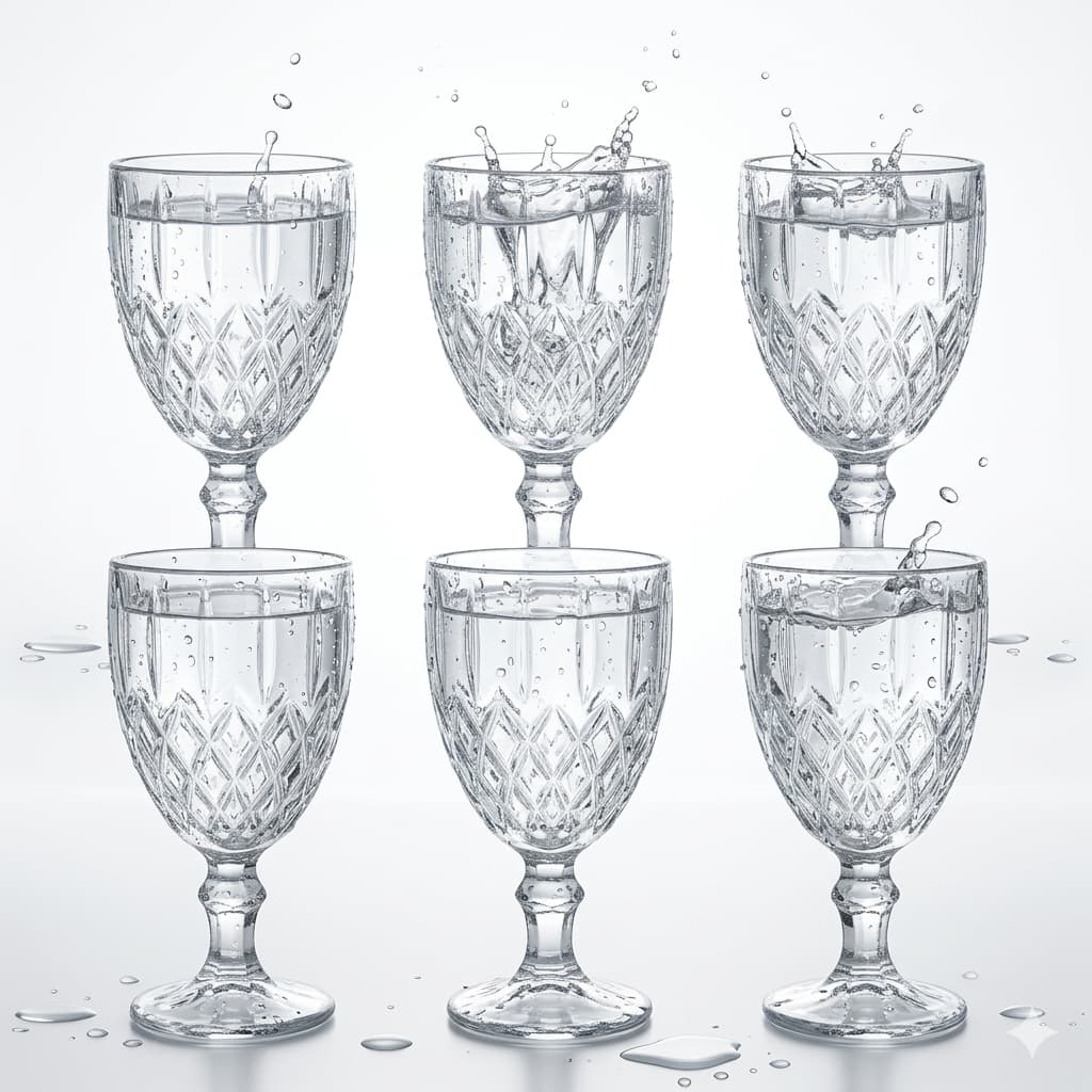 Jogo 6 Taças De Vidro Greek Grega 340ml Água Suco Vinho Mesa