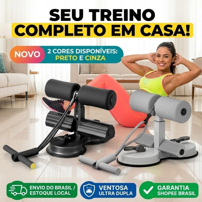 Suporte Abdominal com Ventosa 3 Níveis Ajustável Auxílio para Abdominais em Casa e Academia Fitness-Envio rápido