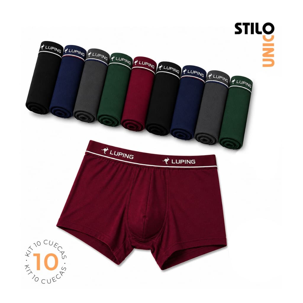 Kit 10 Cuecas Premium Masculina Forro 100% Algodão Cores Variadas Microfibra Confortável