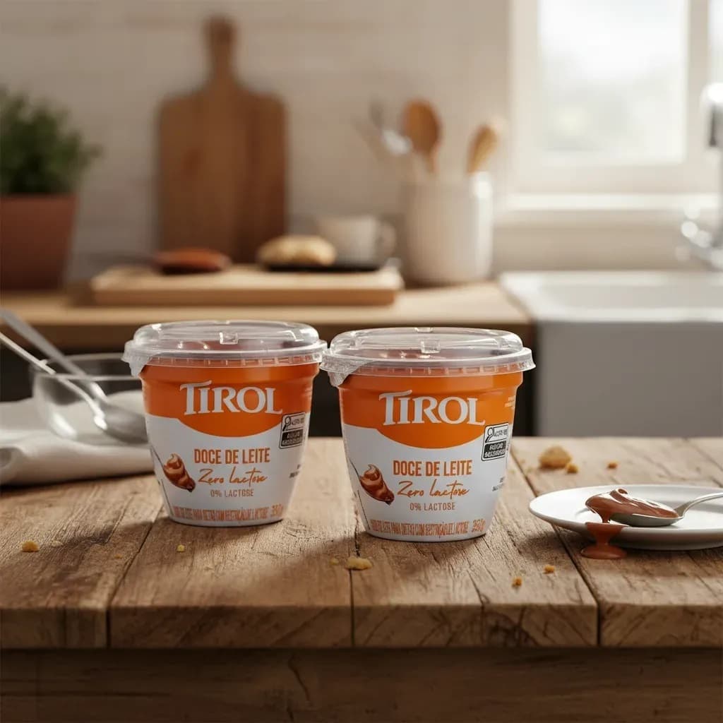 Kit 2 Potes Doce De Leite Tirol Zero Lactose 350g Cada - Econômico