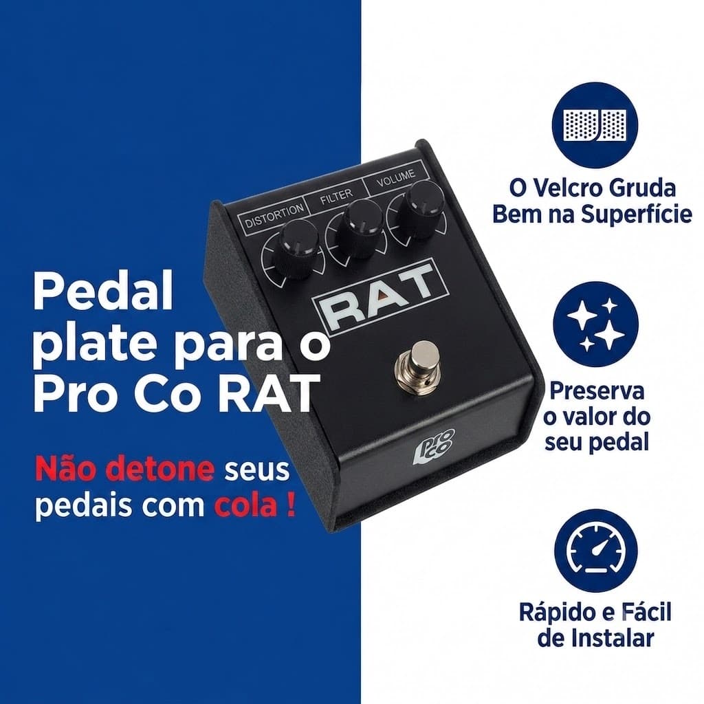 Fixador para ProCo Rat 2 - Fixa Pedal Board - Fixador Plate para Pedal ProCo Rat 2 - GGE Parts & Jigs -  Pedal Plate
