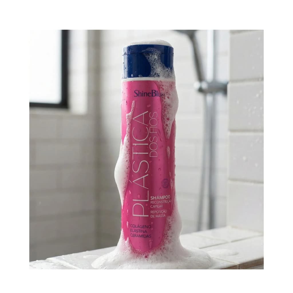 Shampoo Shine Blue Plastica Dos Fios 300ml