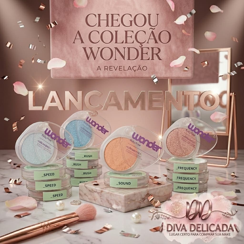 Lançamento Sombra E Iluminador Ultrasonic Wonder By Ruby Rose Brilho / Glitter / Natural