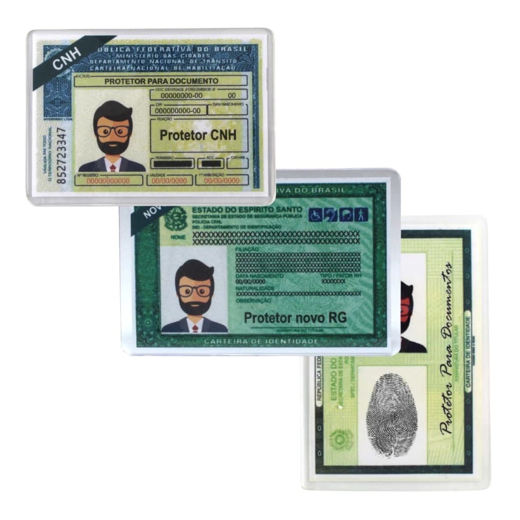 Capa Porta CNH RG Acrílica Carteira Habilitação Protetor Documentos