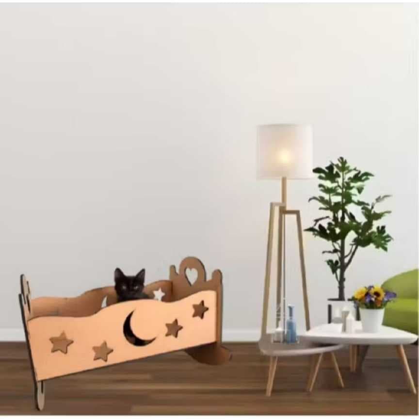 Cama berço para bonecas, pet gato e cachorro em mdf 3mm e no 6mm.