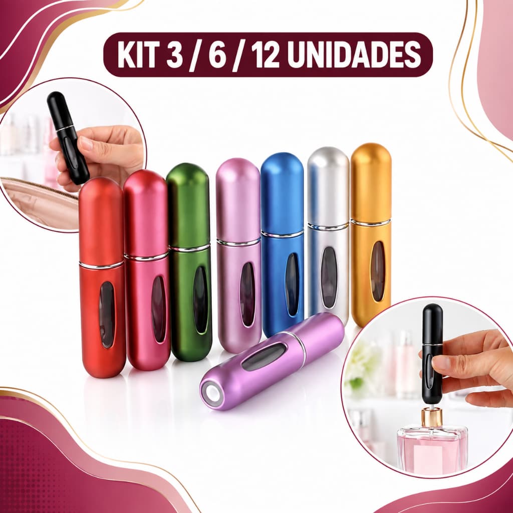 Frasco Perfume Viagem 5ml Recarregável Atomizador Spray Portátil