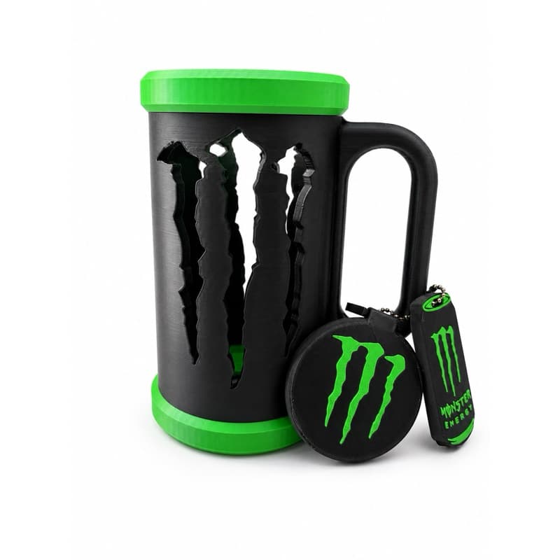 Porta Lata Energético 473ml com Alça Tampa e Abridor Suporte para Monster Copo Porta Latinha