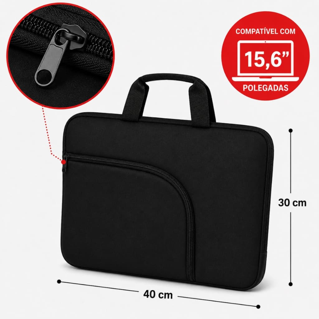 Capa para Notebook 15.6 Case Bolsa Notebook Neoprene Com Bolso Sem Bolso Proteção Premium