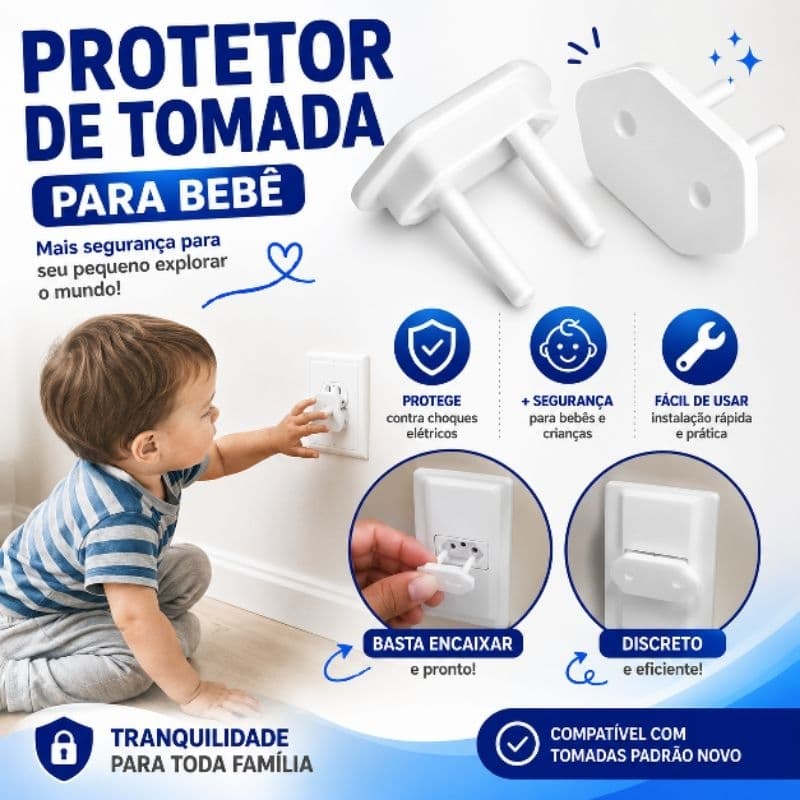 protetor de tomada anti choqueProtetor de Tomada Infantil Segurança Bebê Criança