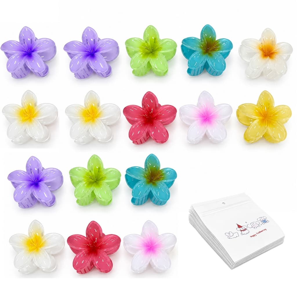 Kit 16 Presilhas Piranha De Cabelo Flor Grande 8cm Tendência
