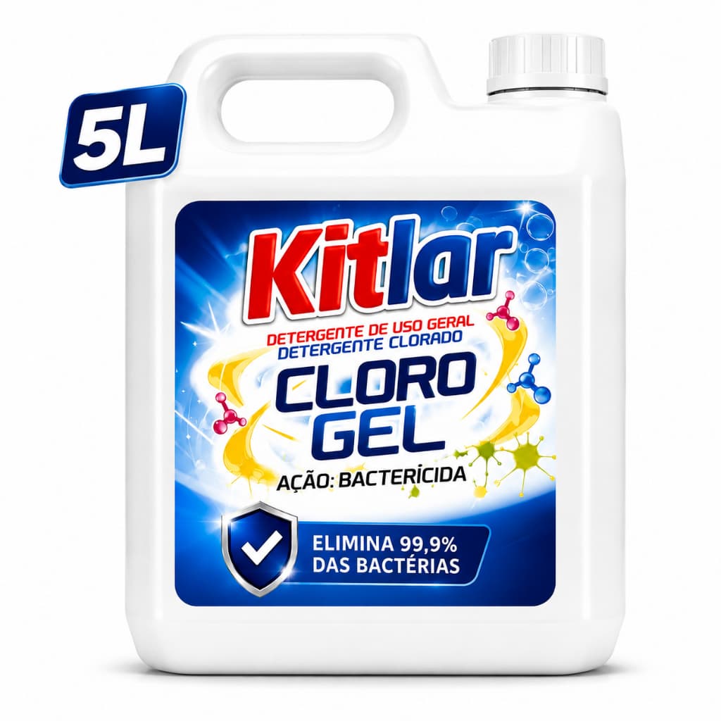 Cloro Gel KitLar 5L Limpeza de Pisos Banheiro Cozinha Uso Geral