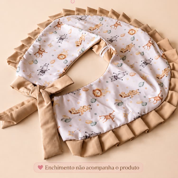 Capa para Almofada de Amamentação com Babado – Diversas Estampas