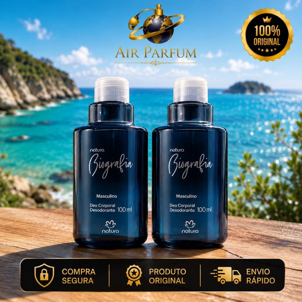 Kit 2 Desodorante Biografia Masculino Refil Corporal 100ml Cada Original Clássico