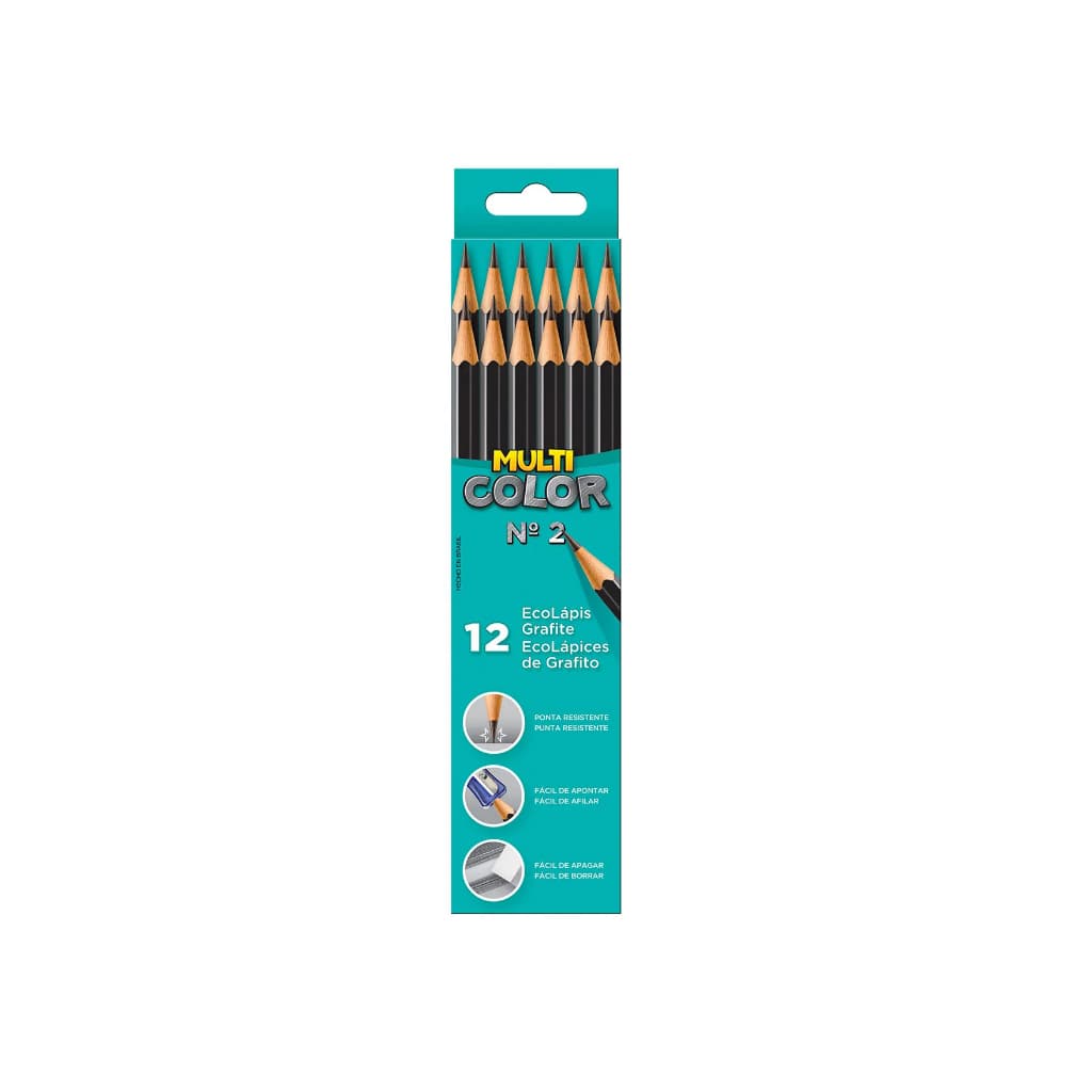 Ecolápis Grafite Nº2 Caixa C/12 Unidades Multi Color