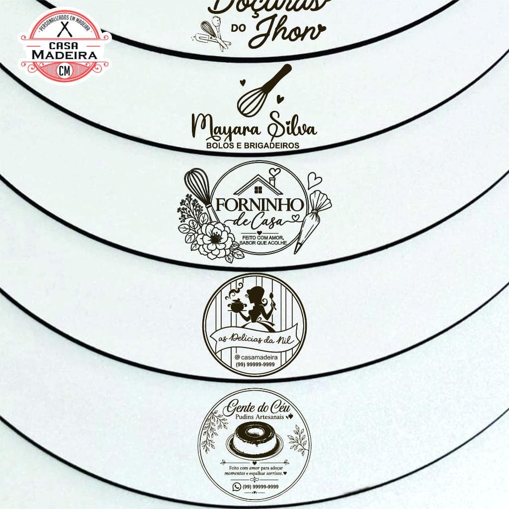Cake Board Personalizado com Logo - Kit 10