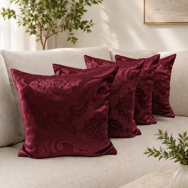 Capas de Almofada Jacquard 42x42cm com Zíper – Kit 4 Unidades p/ Sofá e Cama