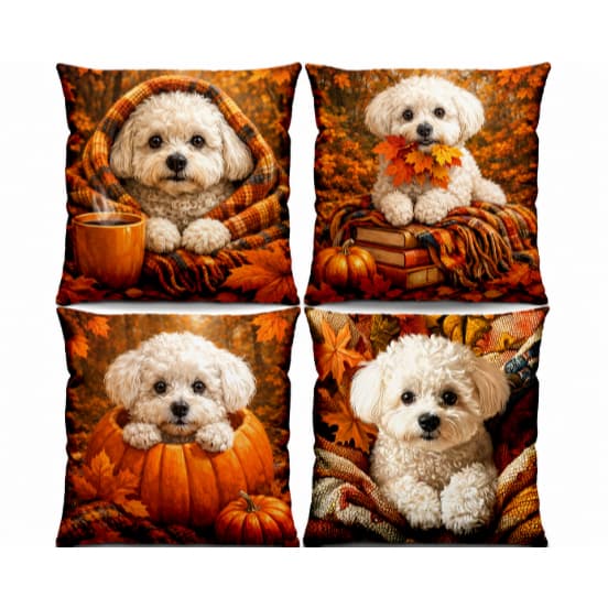 Capa de Almofada Cachorro  Pet 40x40cm e 45x45cm com Zíper Invisível para Sala Quarto Escritório