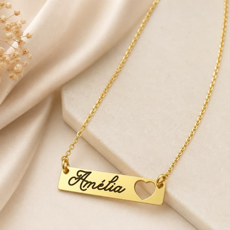 Noah Joias Colar Personalizado com Nome Coração Feminino Presente Romântico