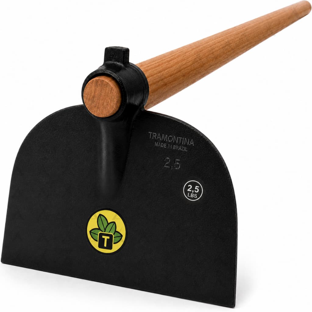 Enxada Larga Com Cabo Madeira Tramontina 1,2Mt 2,5 Libras 30Cm Reforçado Tramontina - Capinar Construção Pedra