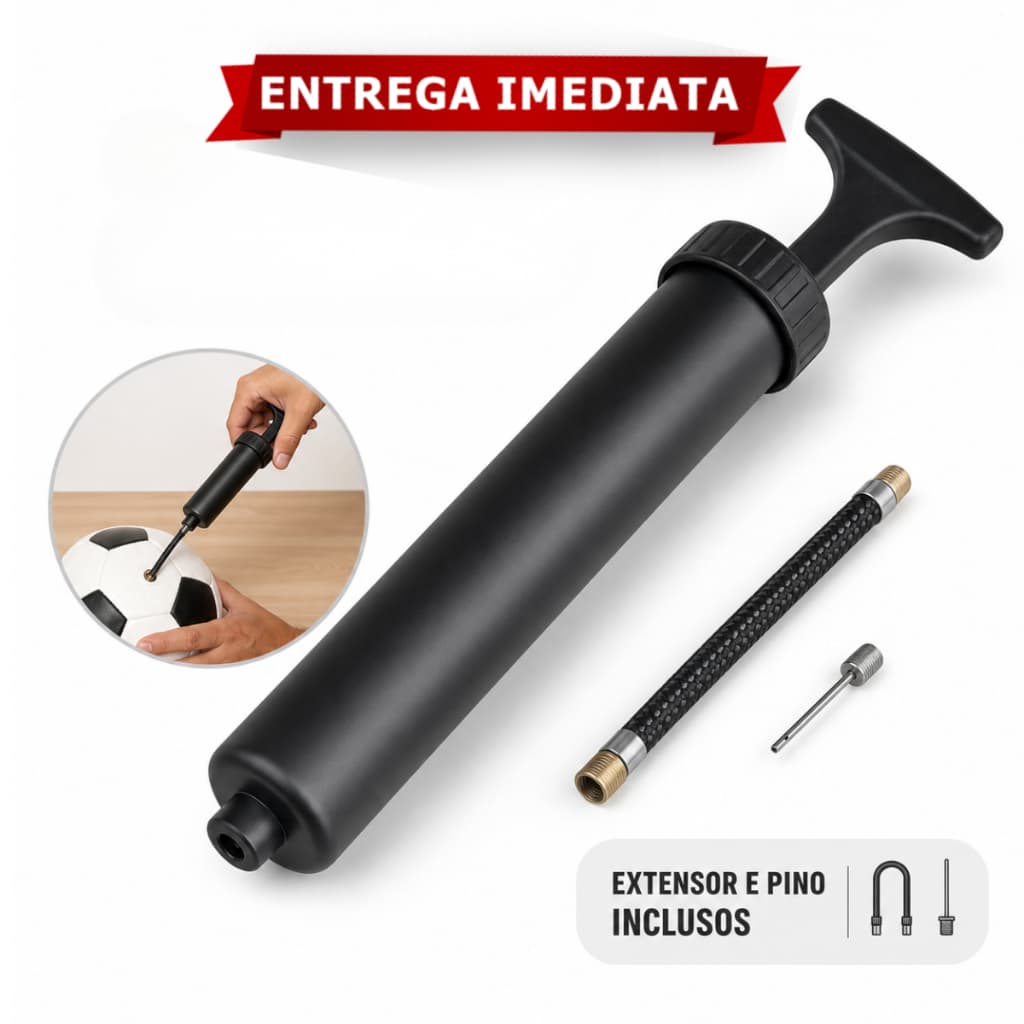 Bomba Manual de Encher Bola Extensor e Pino Mizpa