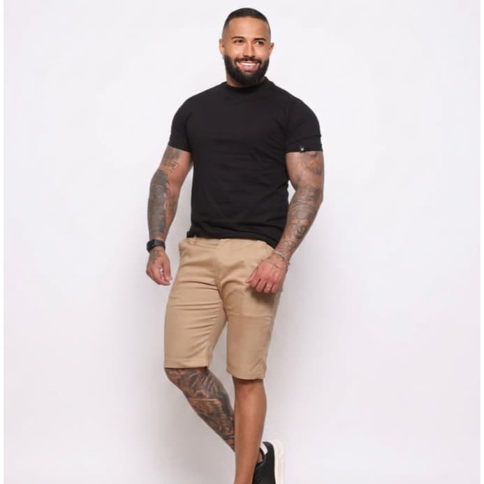 Bermuda social esporte fino com Elastano masculina