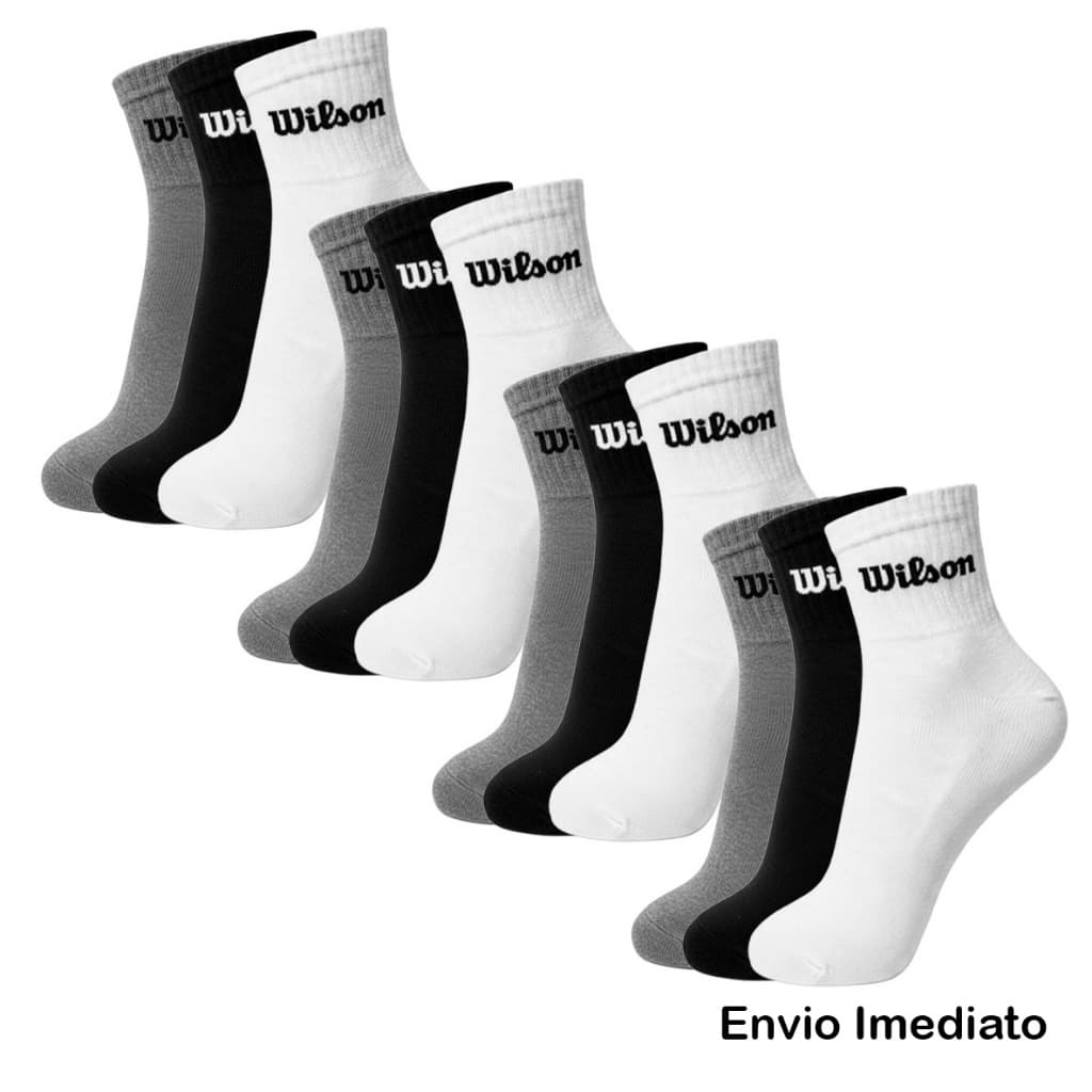 Kit 6 ou 12 pares de meia Wilson cano curto