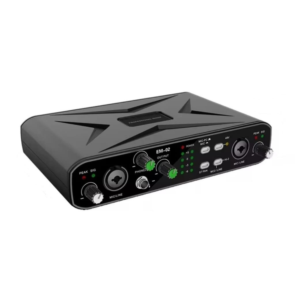 Interface De Áudio Em02 - 32 Bits/384 Khz- 2 Canais- Phantonpowe Preto | 5V