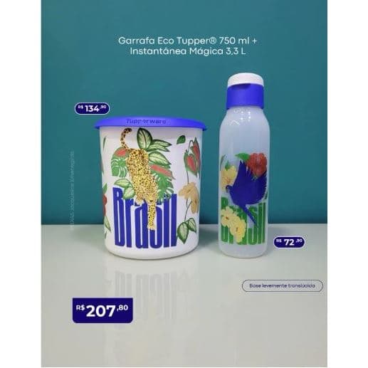 kIT 2 PeçasTupperware Linha Competição Instântanea Magica e Garrafa Eco 750ml