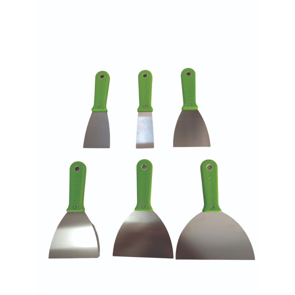 Kit Espatulas Pintor Aço Inox 6 Peças Promax Raspar Pintura profissinal