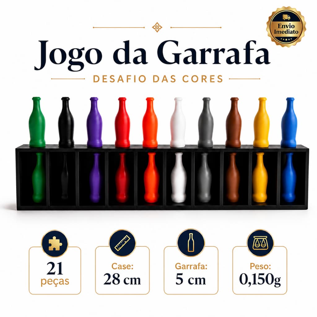 Jogo Educativo Desafio Das Cores Mini Garrafas Raciocinio Logico 21 Pecas Envio Imediato