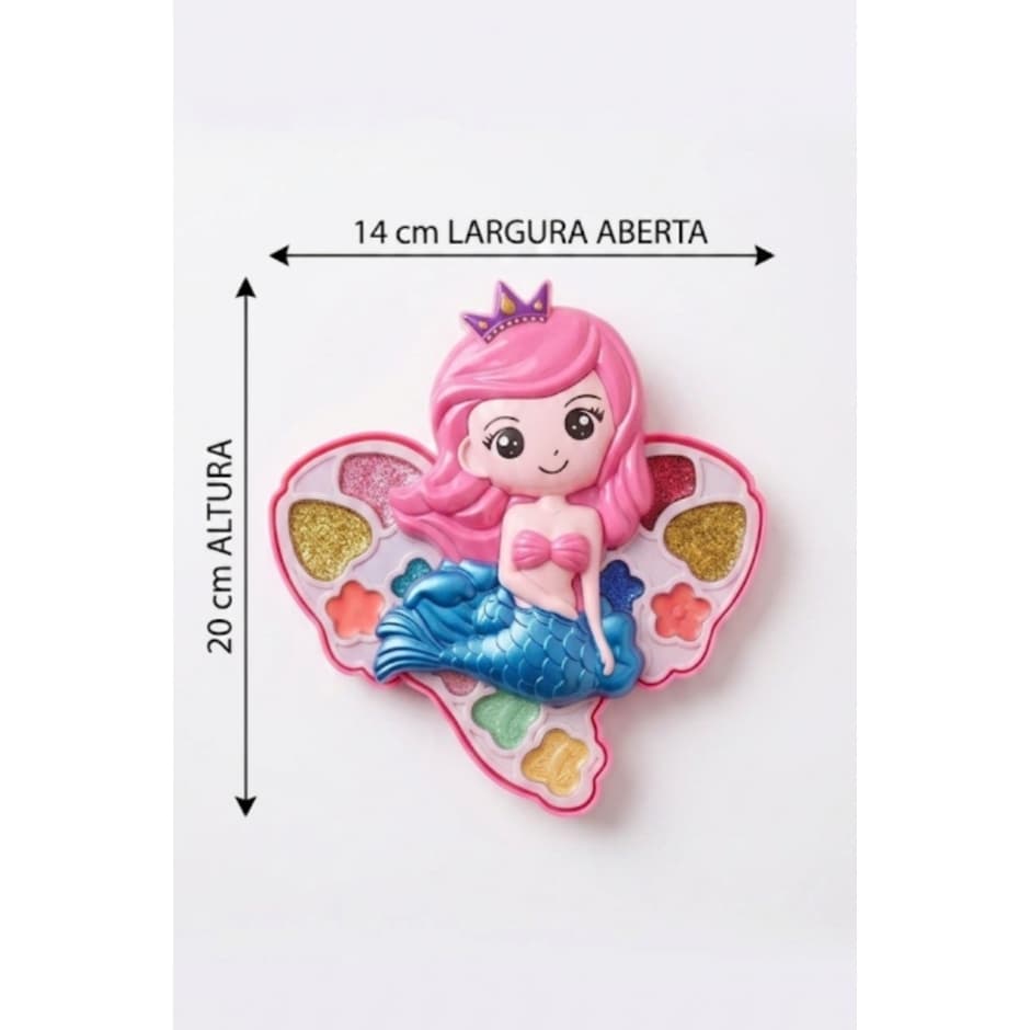 Kit maquiagem para criança, sombra infantil Sereia, Brinquedo pra menina