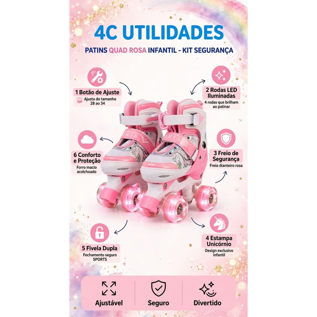 PATINS INLINE INFANTIL - DIVERSÃO, SEGURANÇA E AVENTURA!    A criançada vai AMAR! Perfeito para desenvolver o equilíbrio