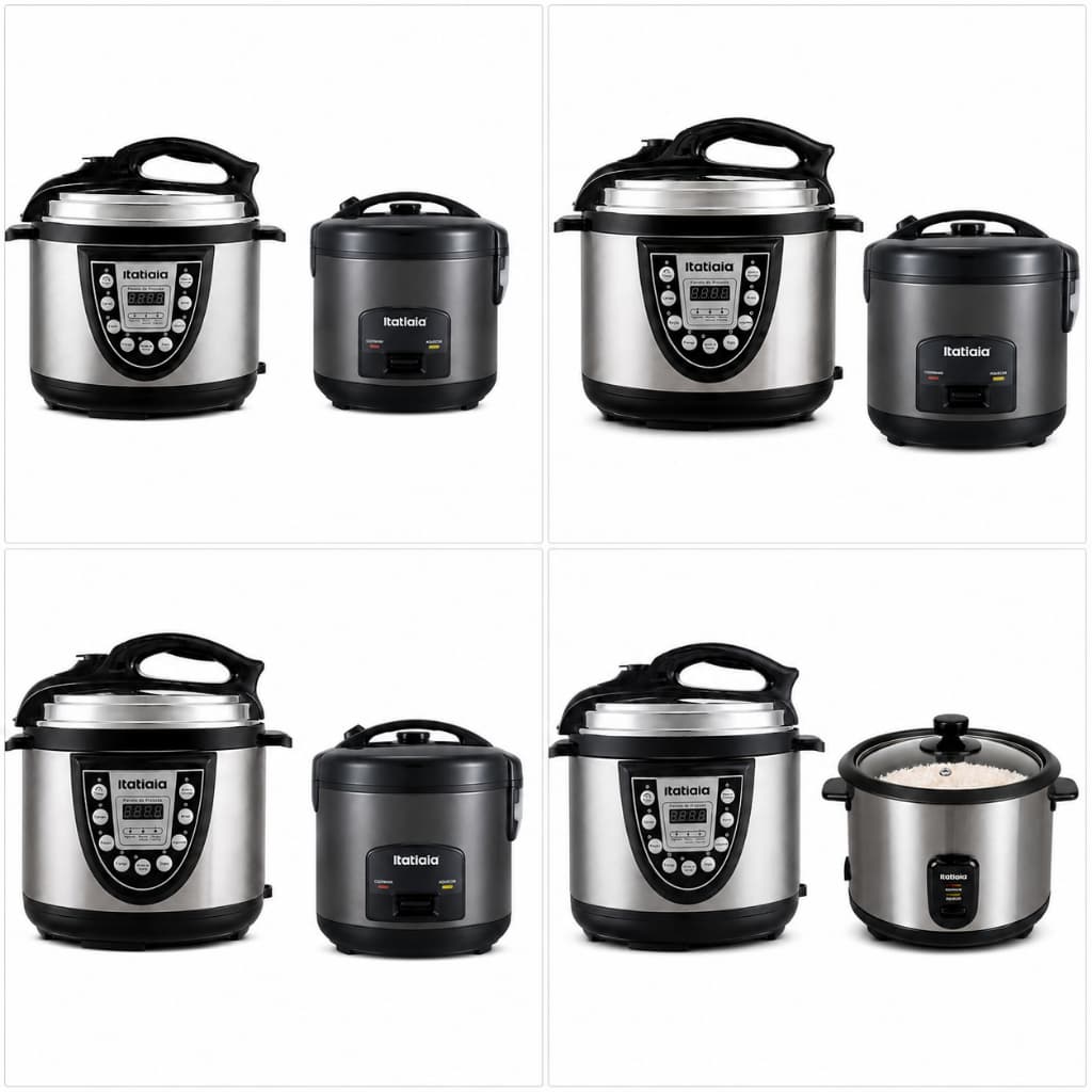 🍛 Kit Panela de Pressão Elétrica 5L + Panela de Arroz Itatiaia