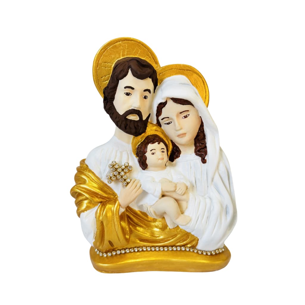 Sagrada Família Busto 16cm-Pintura a mão com detalhes em pedrarias-Decoração e presente