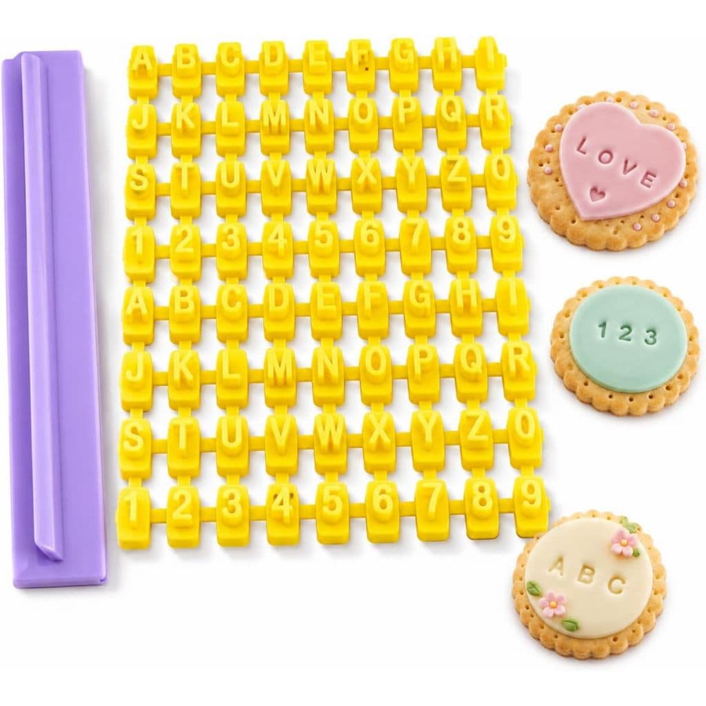 Mini Carimbo de Confeiteiro Letras e Números para Biscoitos Pasta Americana e Doces Personalizados Marcador para Bolos