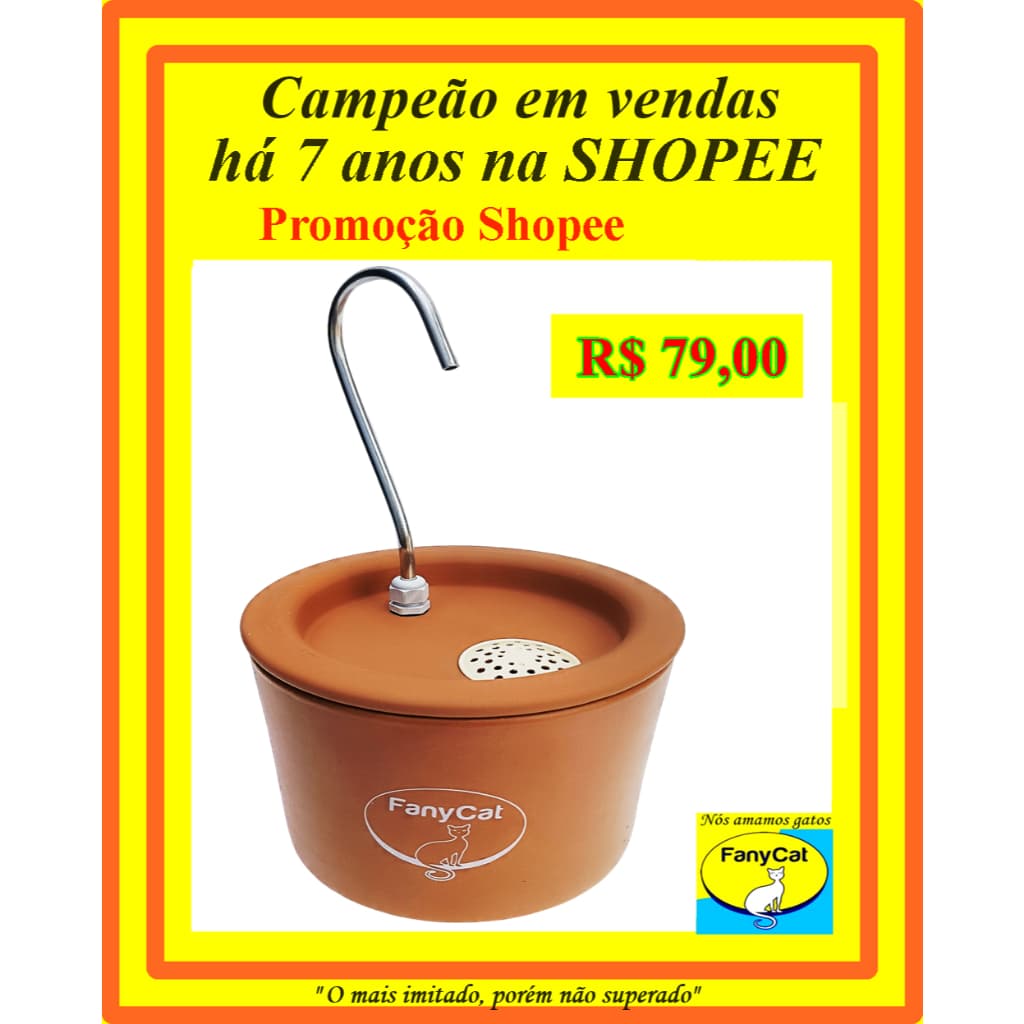 Bebedouro  Fonte Gato 3 litros Cerâmica O Original